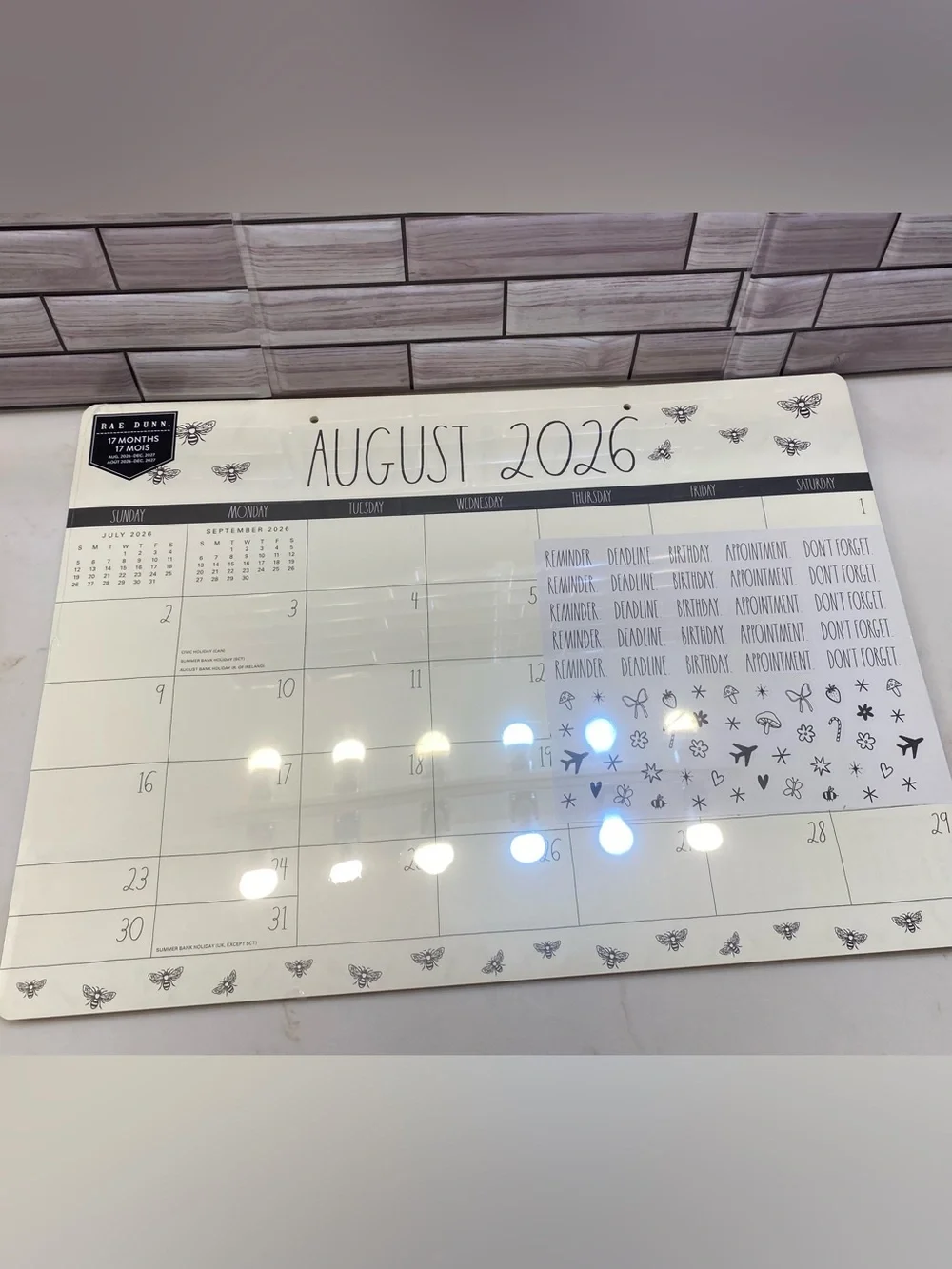 Rae Dunn ❤️2027 17-Month Desk Blotter Calendar/Planner “Bee”  New